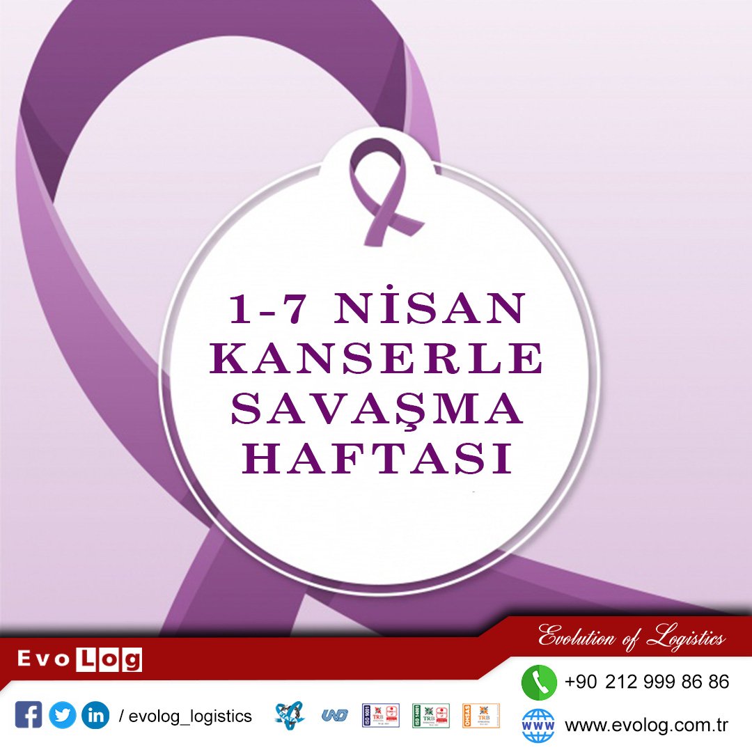 evologlogistics's tweet photo. 1-7 Nisan Kanserle Savaşma Haftası

#evolog #logistics #lojistik #istanbul #turkey #europe #world https://t.co/J2JNto5QM2