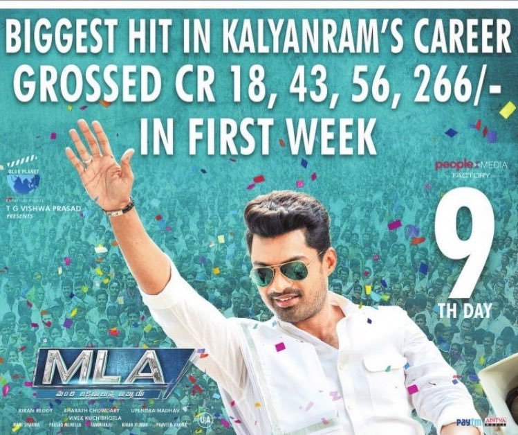HarshaSagar9's tweet photo. #MLA 18.5Cr In First Week
Highest In @NANDAMURIKALYAN Career๐ช
#BlockBusterMLA https://t.co/Q9q1iSjQVJ