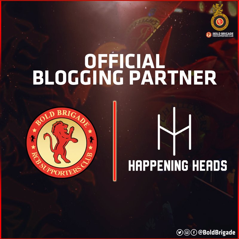 We welcome @HappeningHeads to our #BoldBrigade family! They are our official blogging partners for this season & they will be responsible to provide you all the juice related to @RCBTweets throughout IPL 2018! #PlayBold