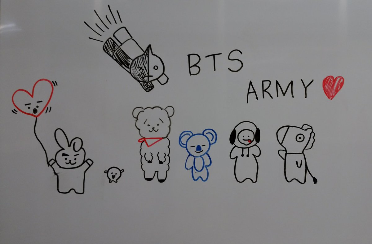 ヒカ V Twitterren ホワイトボードに落書き V 上手くかけたかな W Bts バンタン Bt21 Bts愛してる