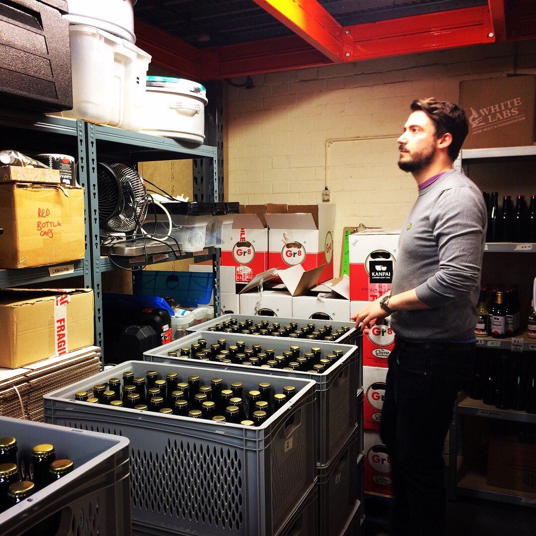 Visit to <a href="/KanpaiLondon/">Kanpai London Sake Brewery & Taproom</a> #London #sake #brewery in #Peckham last weekend. Impressed by their hopped sparkling sake: a clean, fresh innovative, lightly hoppy style which works. Exciting to see a truly  #BritishSake style developing.