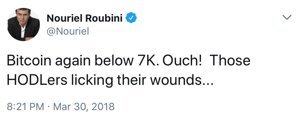 The problem with being a Keynesian high time preference propagandist is that you end up believing the bullshit you sell, becoming incapable of long term thinking beyond a few weeks. This IMF circus clown celebrates Bitcoin dropping to 10 times the price at which he said it'd die!