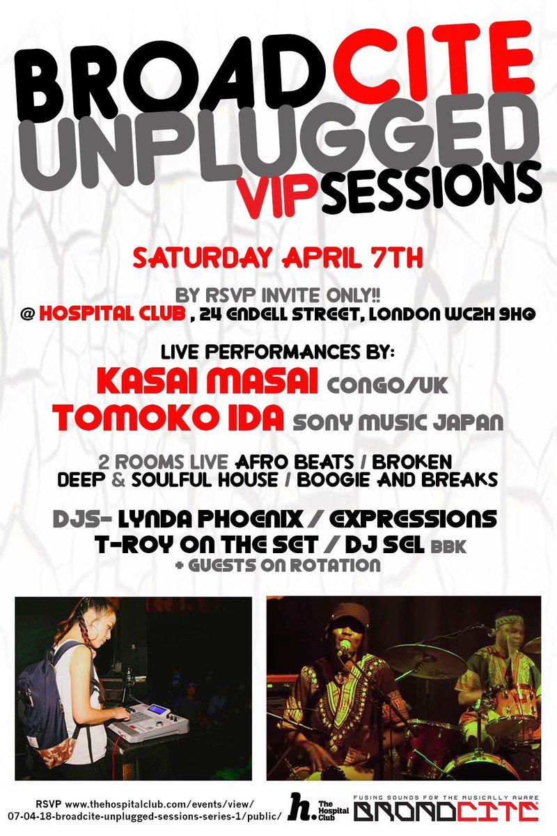 LyndaPhoenix's tweet photo. .@Broadcite is back April 7th @HOSPITALCLUB join us for the ‘Unplugged VIP Sessions’ next Saturday! 

This is a guest list only info@broadcite.com https://t.co/jjbSDWYR0K