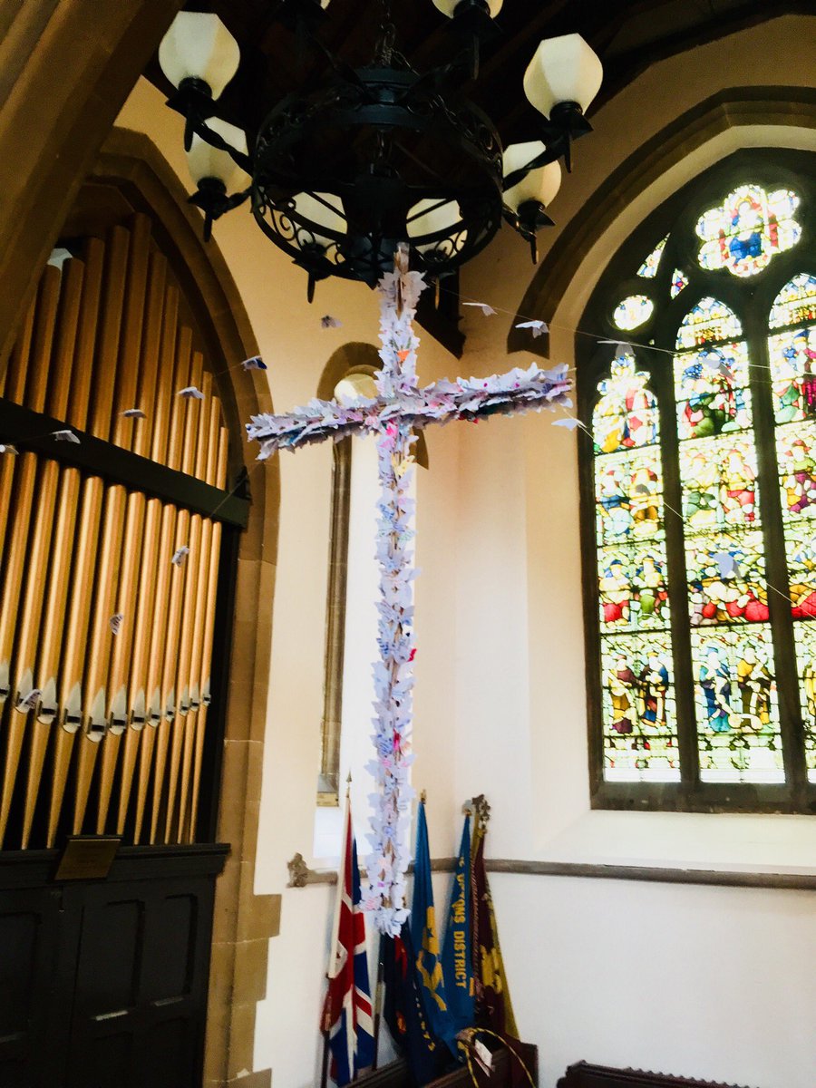 StMarysLD's tweet photo. Christ is risen! Cross of butterflies with prayers written by children @LDSMjuniorsch @CofEGuildford @c_of_e #Easter2018 https://t.co/Pyawolu1Fr