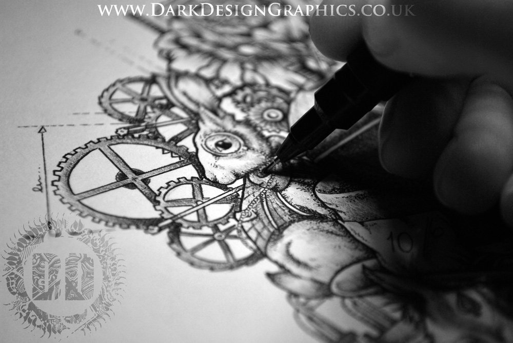 Dark Design Graphics on X: "Steampunk style Alice in Wonderland Custom Tattoo Design from Dark Design Graphics! A brilliant work in progress from Jenn https://t.co/KacF2vSOGh #tattoos #art #artist #Literature #childrensbooks #whiterabbit https://t.co ...