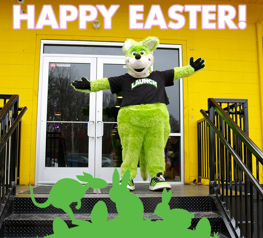 LaunchRI's tweet image. Happy Easter from our team here at Launch! We are closed today, but jump in tomorrow for tons of fun! 🐰