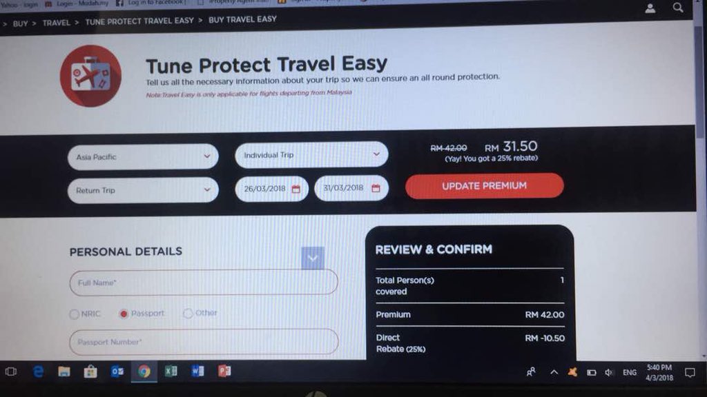 Ok, dah siap semua tu. Korang jangan lupa, beli travel insurance. Kot apa apa jadi, korang dah dilindungi gitew. kitaorang subscribe tune travel, Murah je rm32 je utk 6hari 5malam. Beli di  http://gobear.com  isi maklumat & done! Print jangan lupa