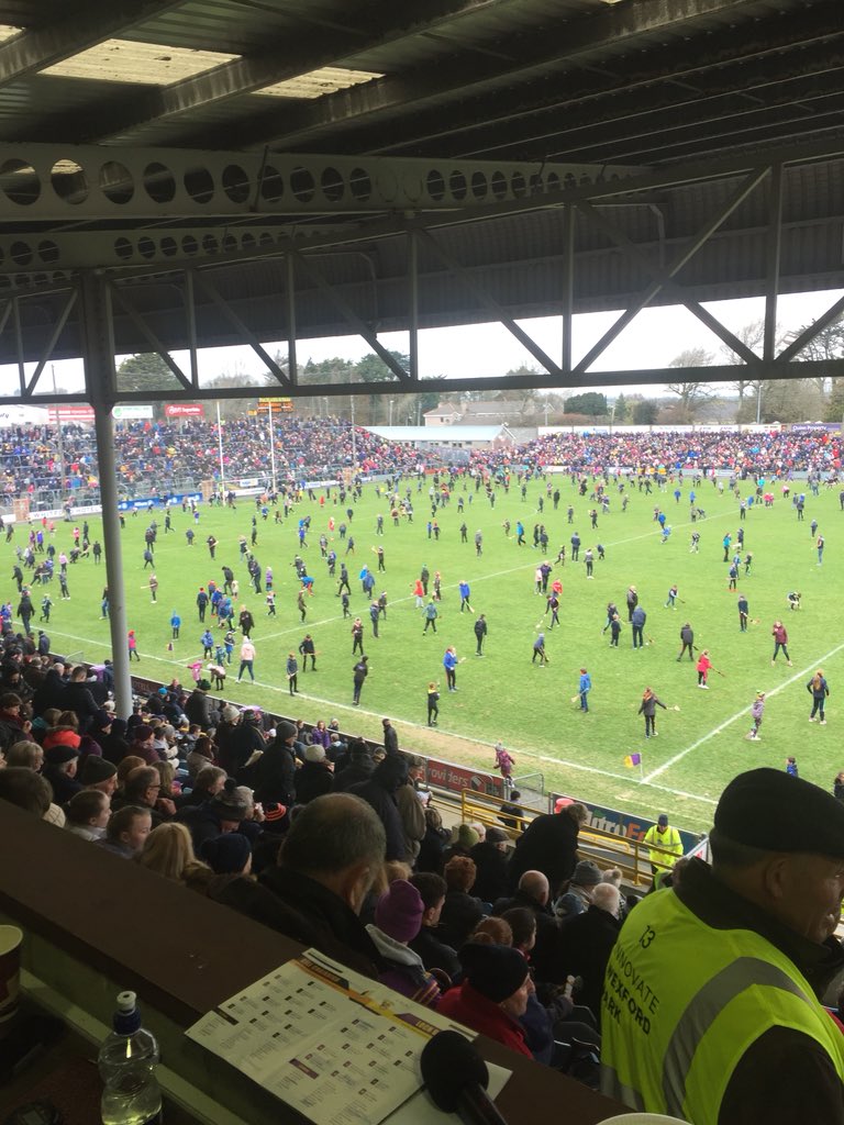 Fabulous scenes in Wexford park at half time!! The future is bright for the Gaa. No fines in place today for being on the field.