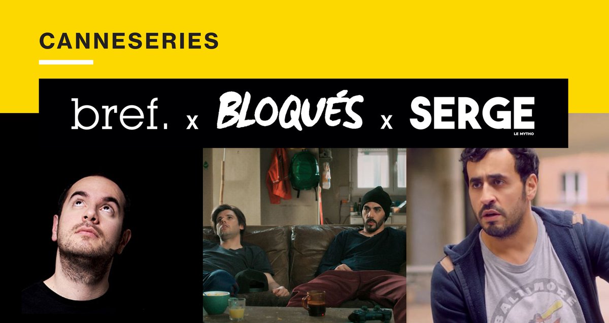 Soirée événement 🗓 vend 6 avr 21h Espace Miramar autour @Brefserie x <a href="/Bloques/">Bloqués</a> x @Sergelevrai. Rencontres &amp; retour en images sur l'histoire des mini-séries de <a href="/canalplus/">CANAL+</a> racontées par <a href="/kyank/">Kyan Khojandi</a> <a href="/Navo_/">Bruno -Navo- MUSCHIO</a> <a href="/HarryTordjman/">Harry Tordjman</a> <a href="/Orel_san/">OrelSan</a> &amp; #JonathanCohen. 1er(e) arrivé(e), 1er(e) entré(e).