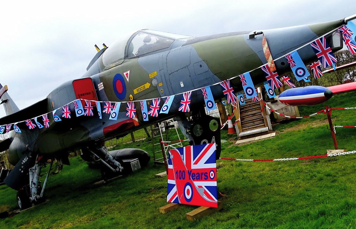 BmthAviMuseum's tweet photo. We have decorated our RAF Jaguar in celebration of @RoyalAirForce 100 year anniversary #RAF100 https://t.co/axI7Aff8fA