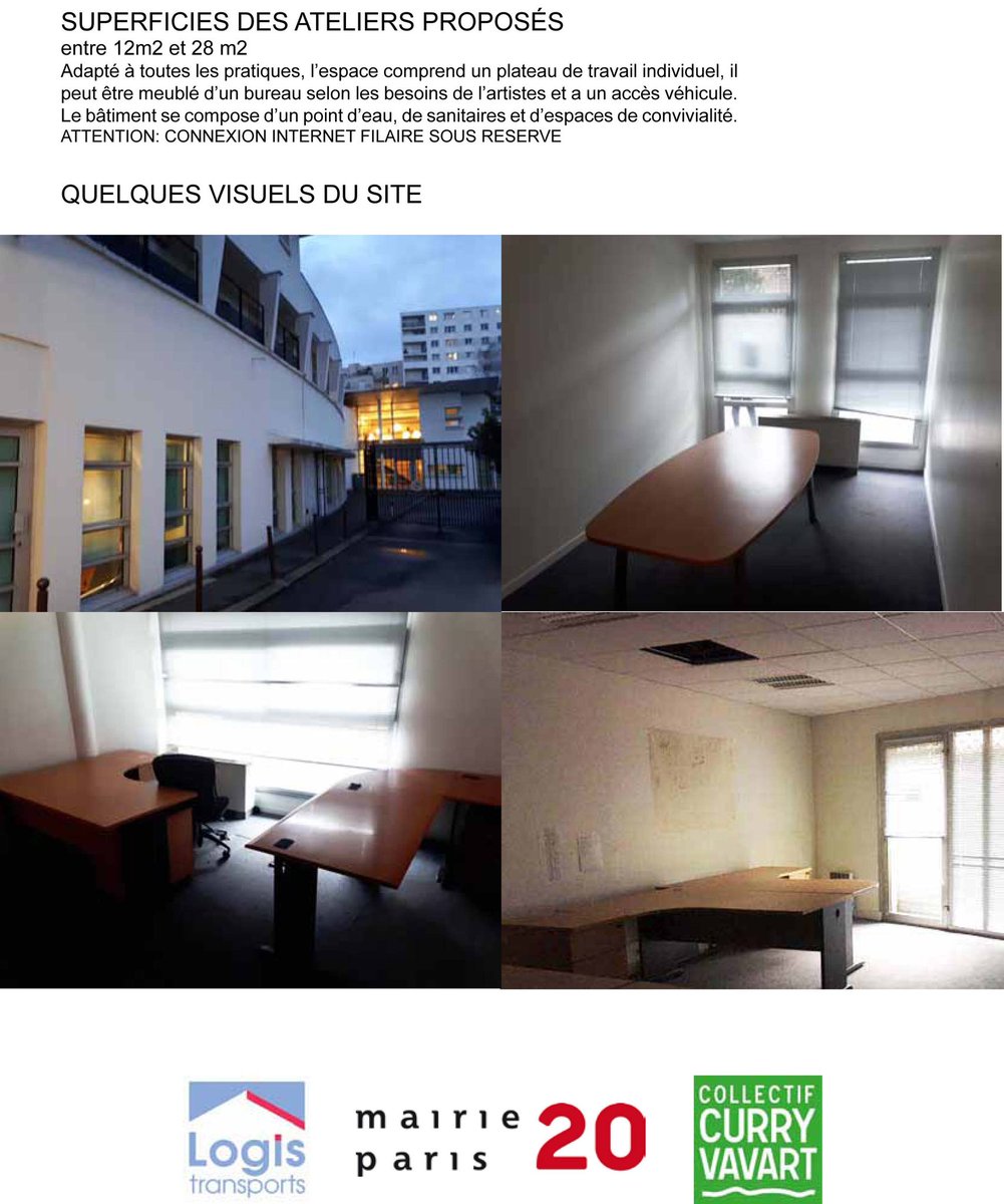 CurryVavart's tweet photo. 🔜 nouvel appel à projet ateliers temporaires 4,5 mois du 16/04 au 31/08 avec le soutien de #LogisTransports et @Mairiedu20 👉🏻 ateliers d'artistes #solidaires &amp; abordables ⚠️date limite candidature 13/04 ❤à soutenir &amp; à développer❤ #urbanismetemporaire #urbanismetransitoire https://t.co/RFXwcvpRXv