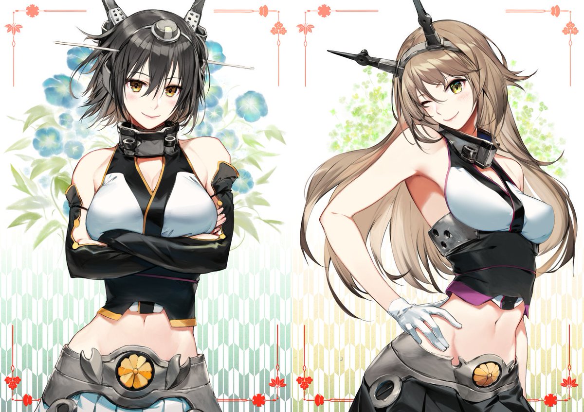 Kaz 艦これ画像 艦これ 長門 ショートヘア 陸奥 ロングヘア