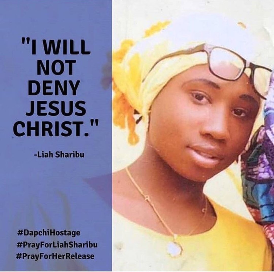 Dear Leah, 
Your faith in our Lord Jesus Christ in the face of danger is a challenge to all of us. It reminds us of the sacrifices of the saints of old who faced death because of the name of Jesus. #FreeLeah