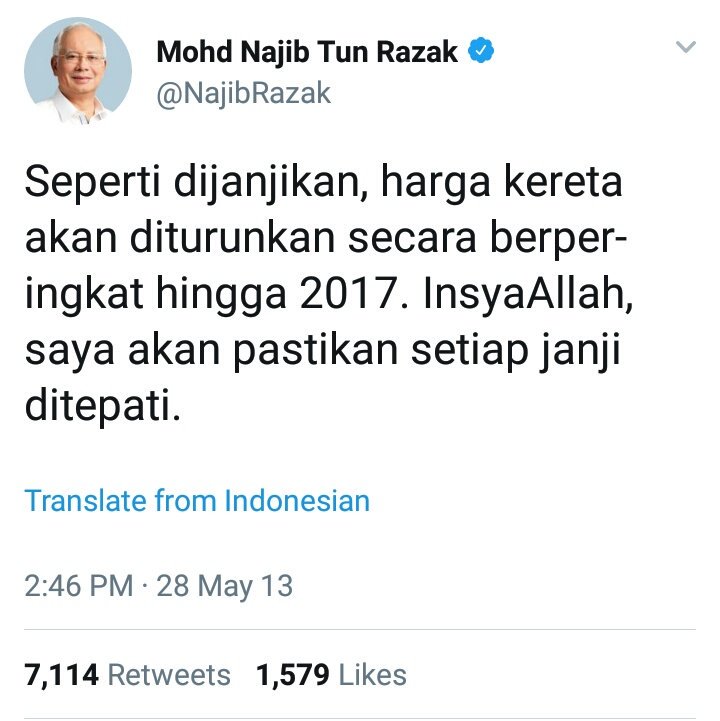 anwaribrahim's tweet photo. Screenshot untuk kenang kenangan. https://t.co/I10gmc7OOM -- HC (@ChanHafiz) puluhan contoh kemungkiran ..gst,minyak,tol...(adm)