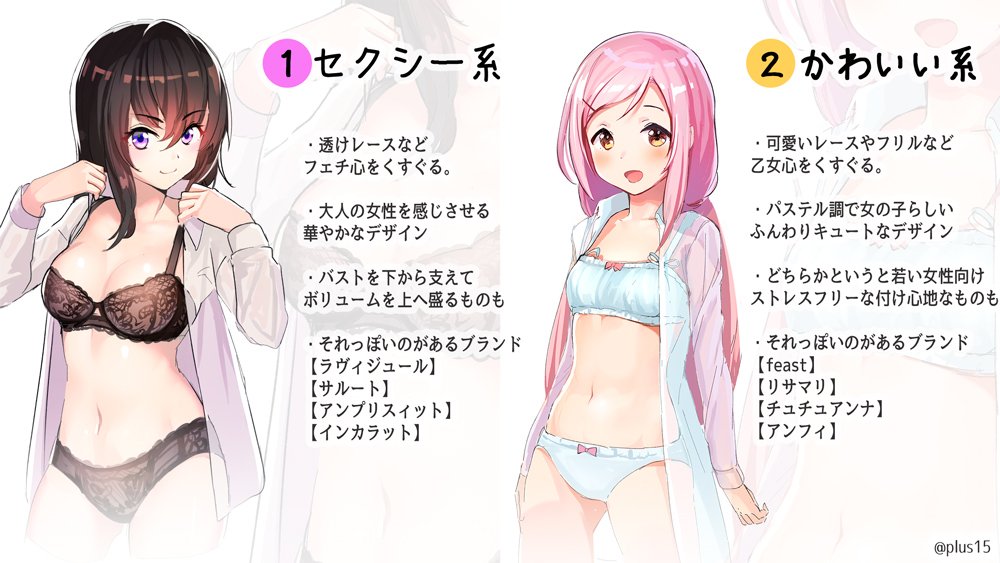 加川 壱互 女性の下着のデザインを大きく四つに分けてみました 自分の勉強用 この中でどれが一番好きでしょうか T Co Nkakwgbh2u Twitter