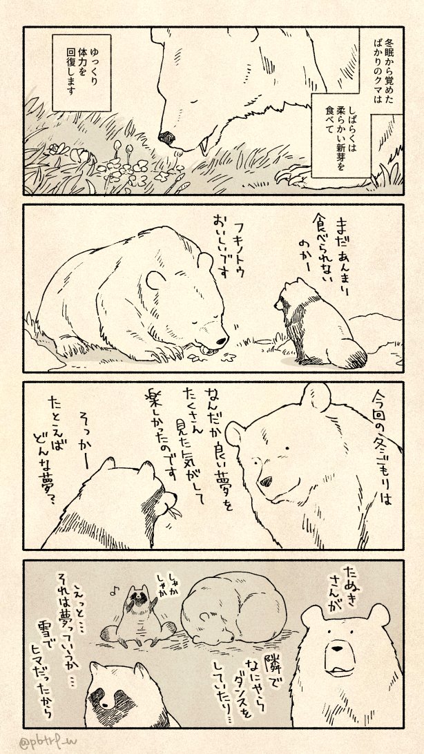 春、とうとう目覚めたクマさん 