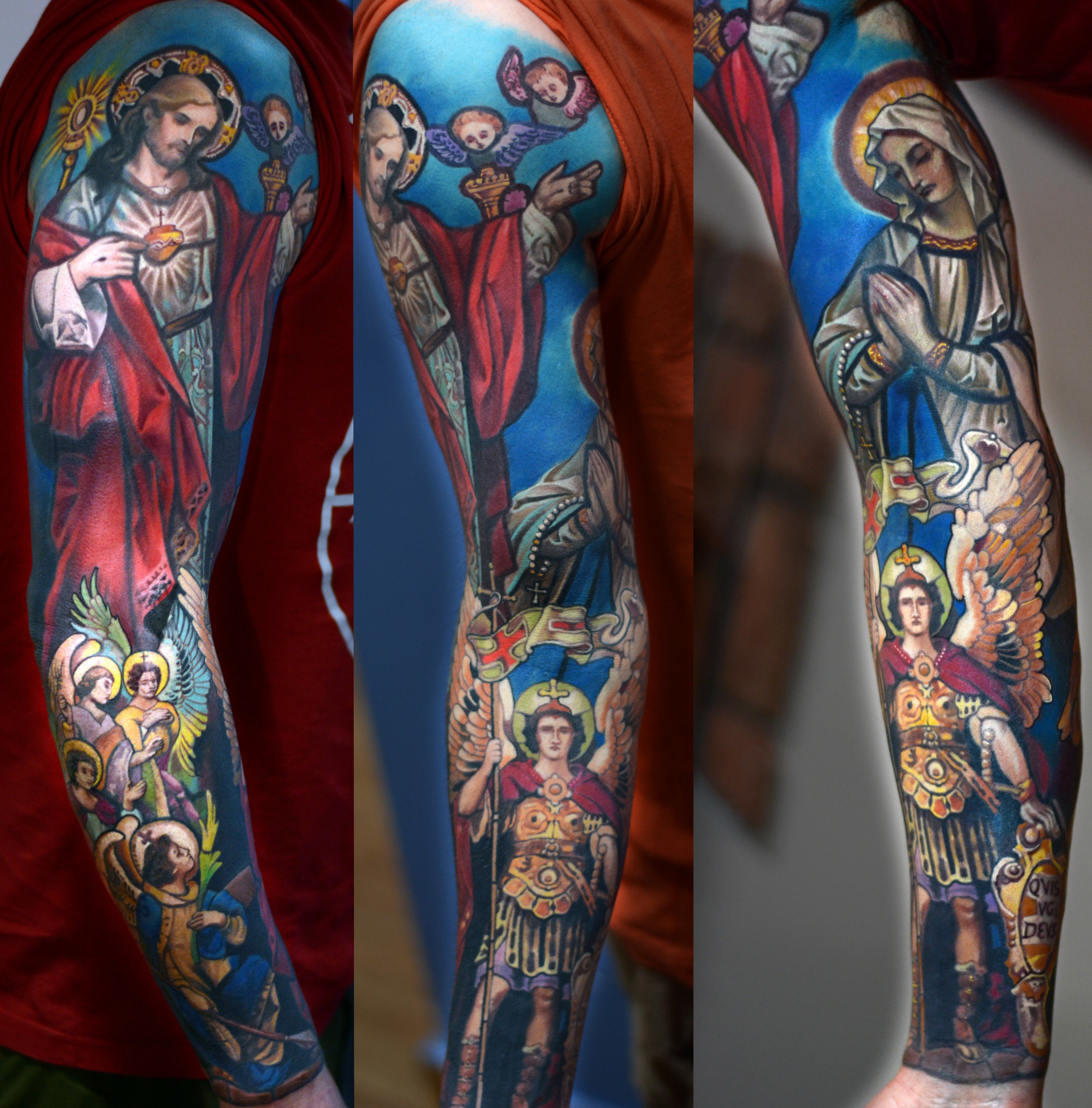 Marcin Sonski En Twitter Religious Tattoo Colortattoo Religioustattoo Religioussleeve Tattooartist Tattooart Marcinsonski Dublin T Co Wxadxvlcct Twitter