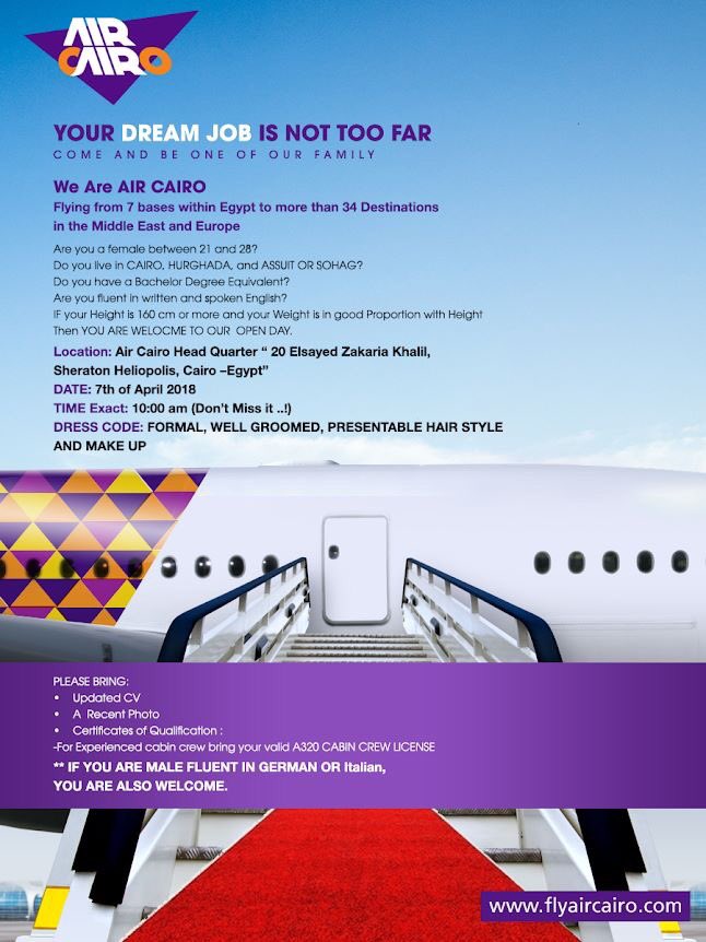 Air Cairo On Twitter Your Dream Job Is Not Too Far Air Cairo Is