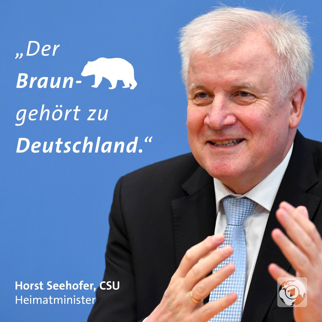 tagesschau's tweet image. Für die Heimat-Fauna plant Seehofer offenbar die Wiederansiedelung des  Braunbären in Deutschland. Heimat braucht eine starke indigene Flora und  Fauna, so der Minister.