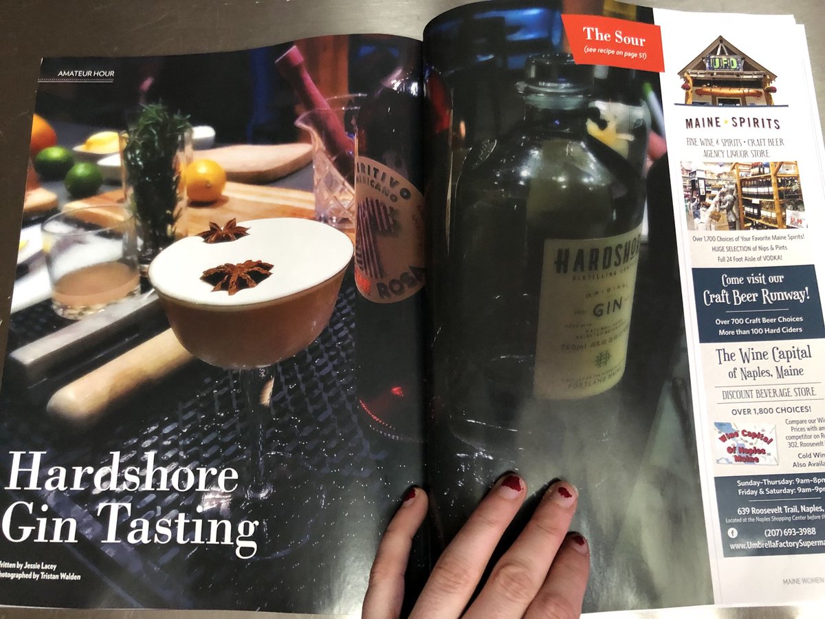New #amateurhour article out! 2 spreads! Went to the <a href="/hardshore/">Hardshore Distilling</a> tasting room and try 3 cocktails by Crystal Pomerleau, bar manager <a href="/CtralProvisions/">Central Provisions</a> inspired by Hardshore gin. Photos Tristan Walden mainewomenmagazine.com/hardshore-gin-… #cocktails #cocktailporn #gin #gincocktails #sourcocktail