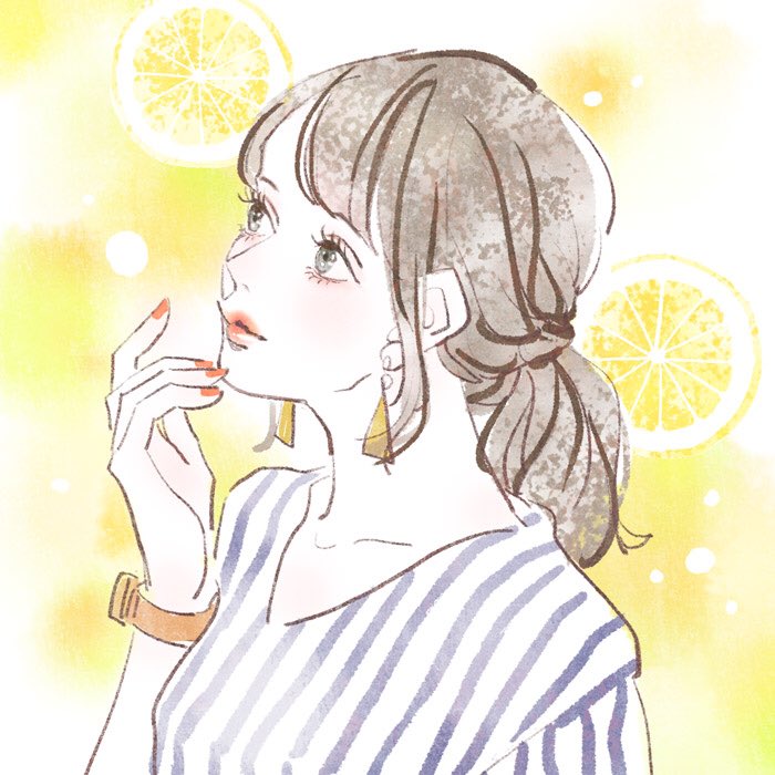 「ハウスオブローゼ様、レモンの香りの新商品イラストを描かせて頂きました。
爽やかな」|miya(ミヤマアユミ)のイラスト