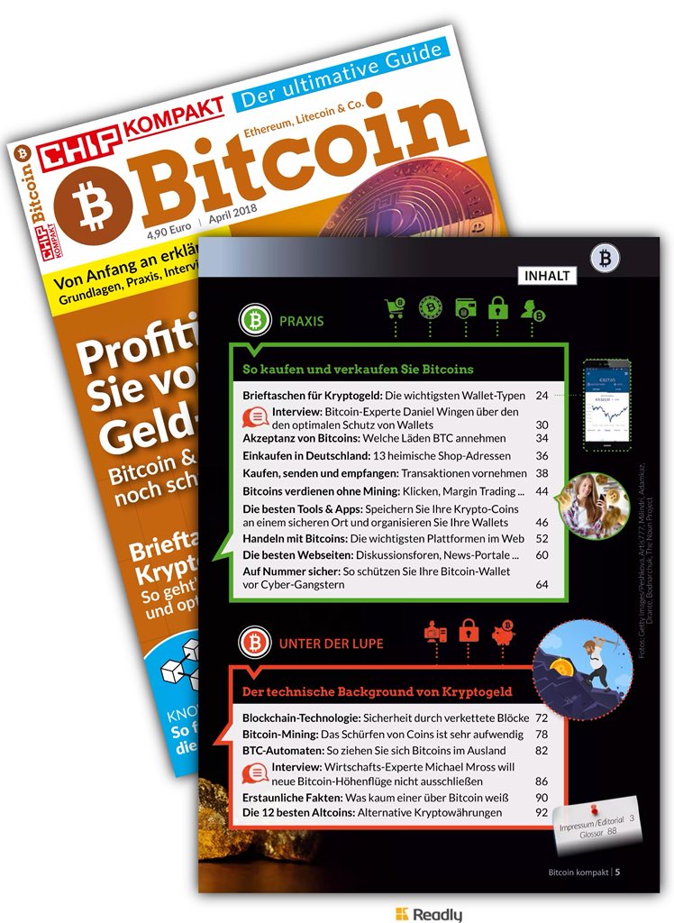 CHIP KOMPAKT April 2018
Bitcoin ausführlich erklärt, super Einstieg für Interessierte
▫️
▫️
▫️
____________________________________
#austria #blockchain #scryptmining #майнинг #cryptocurrency #криптовалюта #btc #satoshi #hashrate #doityourself #earlybird #investmentchance