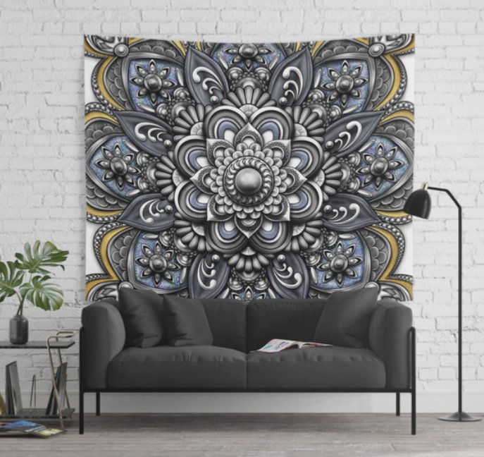 Tej_2point0's tweet photo. I think this #3dimensional #mandala #illustration looks particularly effective as a large wall #tapestry from #society6. https://t.co/C85FfmVyzi #digitalillustration https://t.co/W2Qu8VUlYF