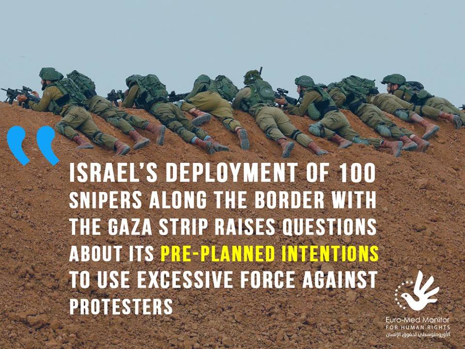 EuroMedHR's tweet image. The Israeli army is urged to investigate the killings of Palestinians who posed no threat to its snipers along the #Gaza borders. #CaughtOnCamera #GreatRrturnMarch