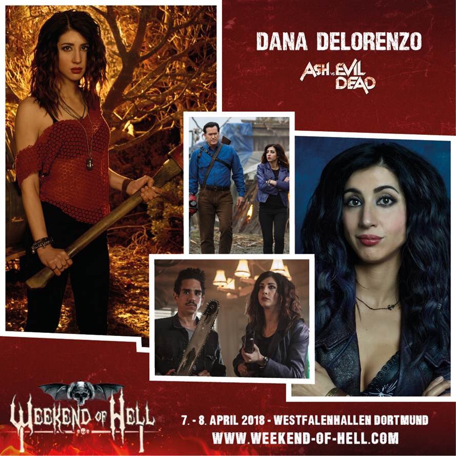 jo_van_hell's tweet photo. Meet @ImDanaDeLorenzo at the Weekend of Hell 🔥 Next Weekend #AshvsEvilDead #danadelorenzo #weekendofhell #horror #movie #horrorconvention https://t.co/zjYmRvb4Tp