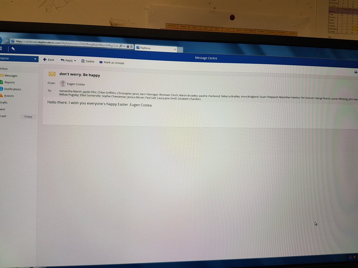 Lovely Easter message from one of our chef! #team #Easter #BeHappy