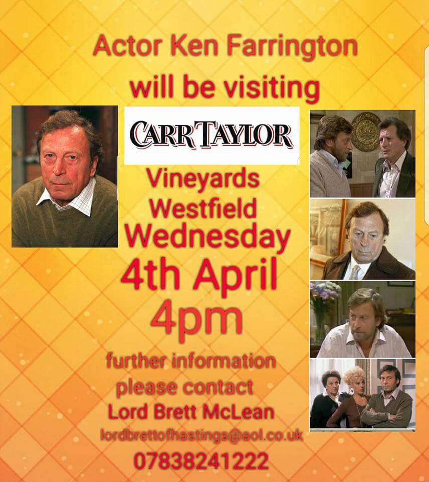 Looking forward to showing former <a href="/itvcorrie/">Coronation Street</a> &amp; <a href="/emmerdale/">Emmerdale</a> actor Ken Farrington around <a href="/Azurbythesea/">AzurMarinaPavilion</a> <a href="/CTWines/">Carr Taylor Wines</a> <a href="/momambo1/">Lorena💫🫧🫧💜</a> <a href="/HastingsObs/">Hastings Observer</a> <a href="/Eastbournenews/">Eastbourne Herald</a> with @LindaTVDealer &amp; <a href="/LordBrett1066/">Lord Brett McLean 🇬🇧⚖️🇬🇧</a>