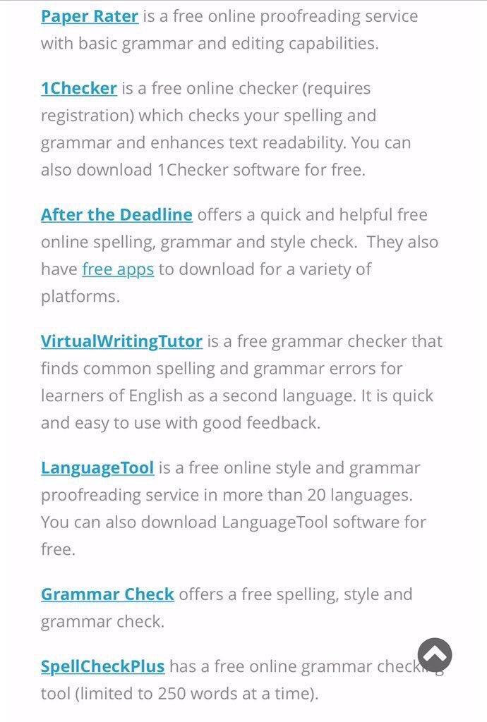 Englishmastery0's tweet image. #مدونة_تعلم_الإنجليزية 
📍رابط يحتوي على ١٠ مواقع مجانية 
لتدقيق كتاباتك وتصحيحها لغويًا ..
استفد منها لتطوير مهارة الكتابة لديك 
👇🏼
spread-the-word.co.za/free-proofread…