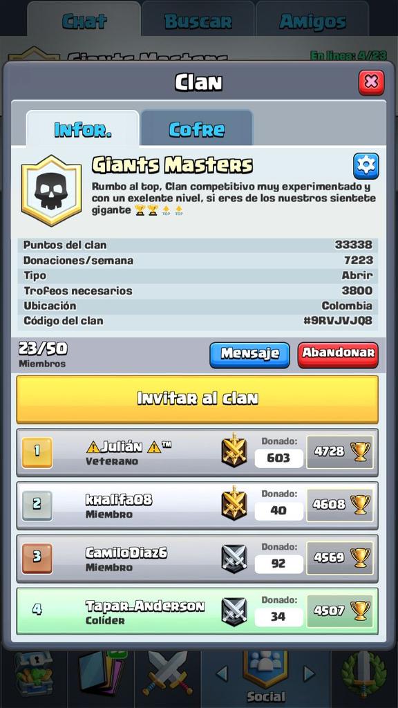 GiantsMasters's tweet photo. Este es nuestro clan para cualquiera que quiera entrar Bienvenido!!! https://t.co/fe8XGi17OP