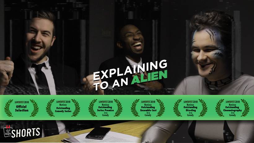 MovingMind's tweet image. Our @justforlaughs series EXPLAINING TO AN ALIEN has been nominated for a whole bunch of stuff at the @lawebfest😬