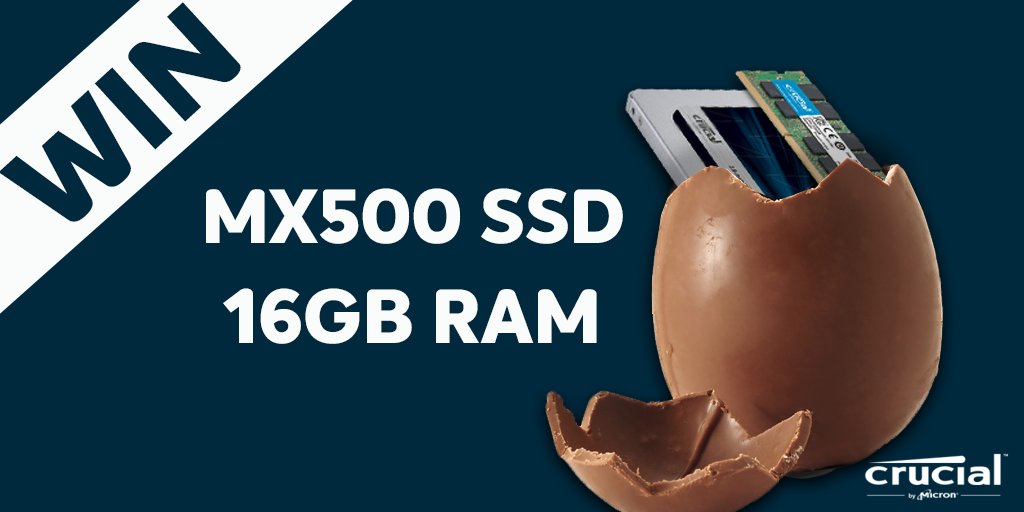 CrucialMemory's tweet image. To celebrate Easter, we’re giving away 2 500GB MX500 SSDs and 2 16GB memory kits to 2 lucky fans.  Each winner will receive an MX500 and a 16GB memory kit.  Simply like and retweet this post for a chance to win!  (Winners will be selected randomly. US/CAN/EU only. Ends 4/13/2018)