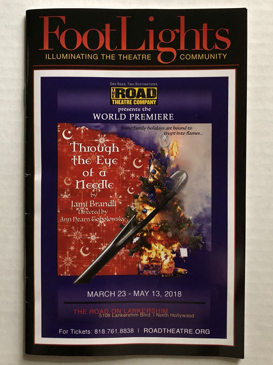 Felt like Xmas w/ @AnnieMcVey @dana_WHAT @andrewjperez to see the truly beautiful, funny, ferocious work of @jamibrandli (+@itskarahume & the whole incomparable cast). 
Not to be missed!! @roadtheatre 
#LAThtr #RoadTheatre #NeedleAtTheRoad #womenplaywrights #newplay