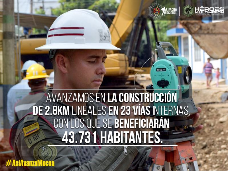 emisoraejercito's tweet image. Un año después de la avalancha de Mocoa, la reconstrucción del Municipio va por buen camino. Las obras en la capital del Putumayo no se detienen gracias a nuestros #HéroesMultimisiónque del @COL_EJERCITO #AsíAvanzaMocoa