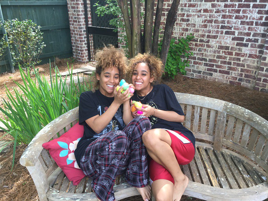 Hilburn twins will never be too old for an Easter Egg hunt.