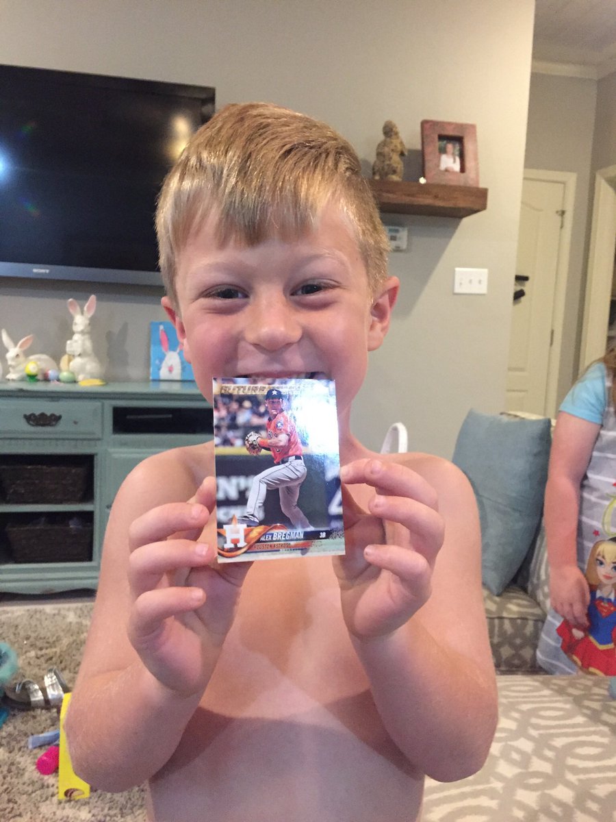 Finally got a <a href="/ABREG_1/">Alex Bregman</a>  baseball card!!!  Thank you Easter Bunny!!