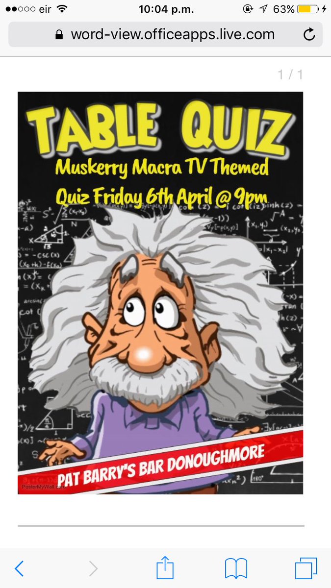 MuskerryMacra's tweet photo. Less than week to go for Muskerry TV-Themed Table Quiz @Seandun_Macra @CarberyMacra @AvondhuMacra https://t.co/VdgrqLIAg2