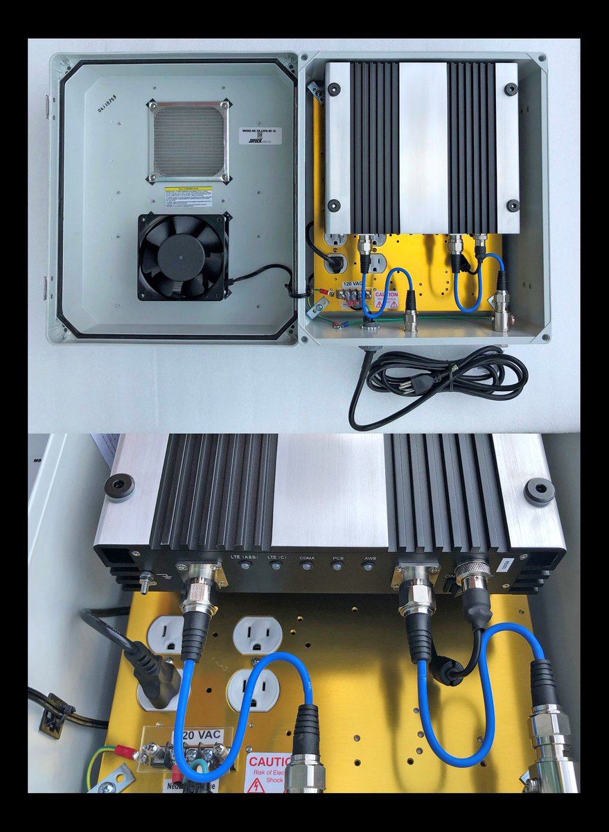 JDTECK's tweet photo. Quad Band pre-amp custom fabricated into IP24 enclosure for use with Digital Repeater to provide cellular coverage at remote drilling rig location where donor signal is extremely weak. #oilfield https://t.co/DIGCHmoTOo