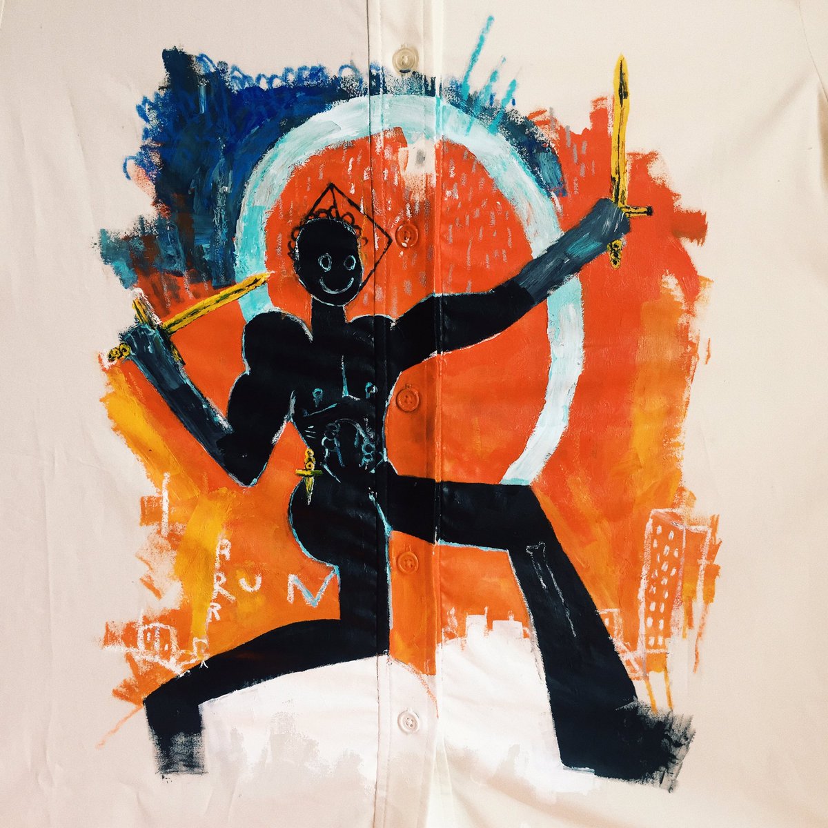 zachthompsonart's tweet photo. painting this garment . https://t.co/IhffQptonb