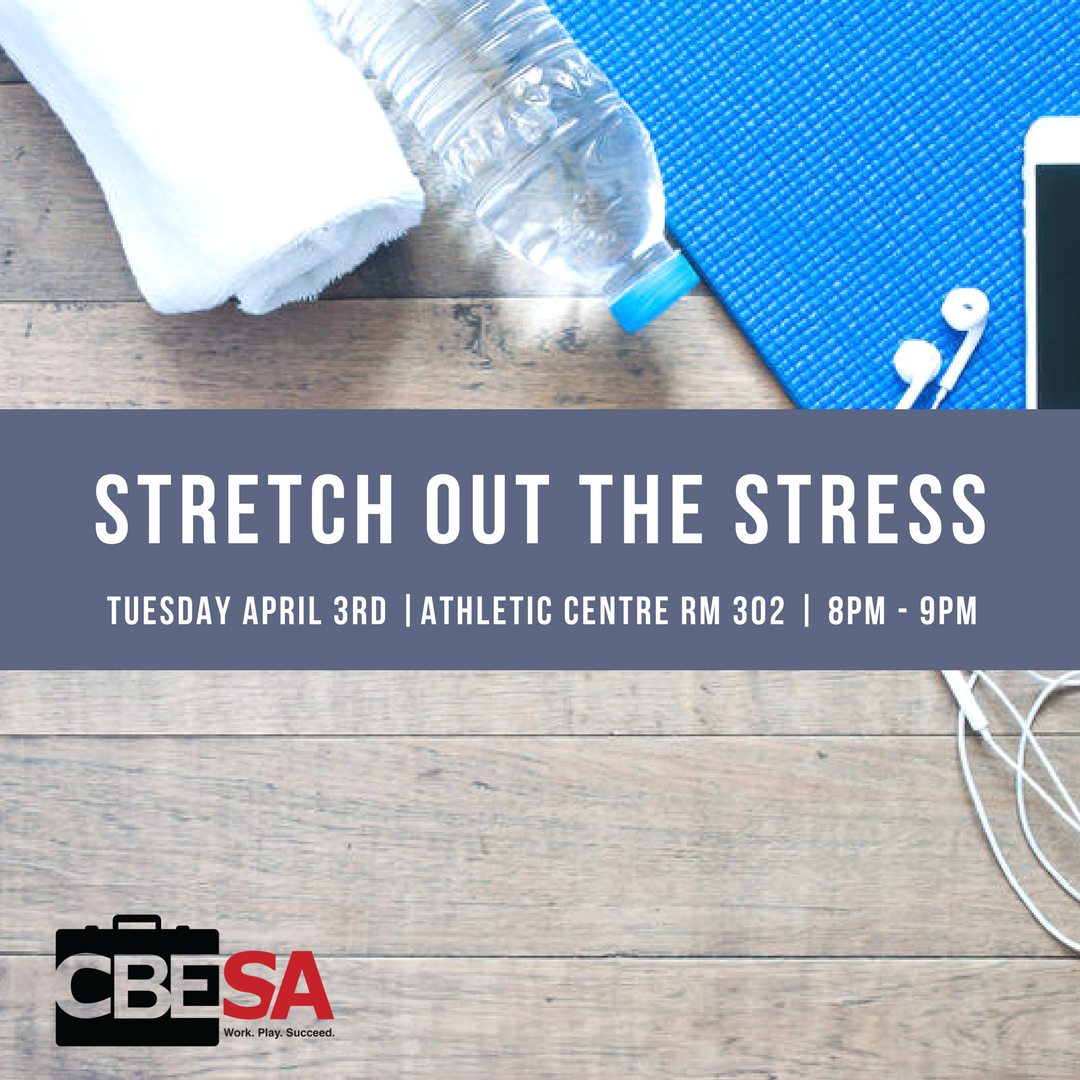 cbesa_guelph's tweet photo. BUSINESS STUDENTS!

Join us this Tuesday from 8-9pm for an hour-long guided yoga session to release some stress before exam season.

Register here:
https://t.co/I7o3mQmuuo https://t.co/jqF7uuU94n