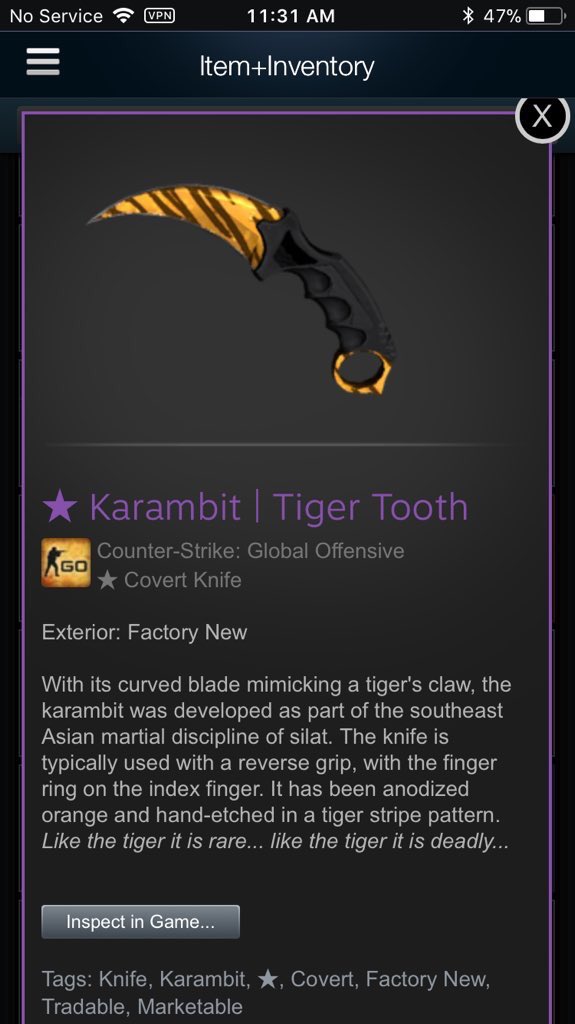 Karambit Tiger tooth - Giveaway! 🎁

✔️ Retweet &amp; Follow 
✔️ Like/Subscribe/Comment: youtu.be/DHjjeDXJ1Gs
✅ Tag 2 Friends 

Winner drawn in 68 hours. 🏆
#CSGO #CSGOGiveaway