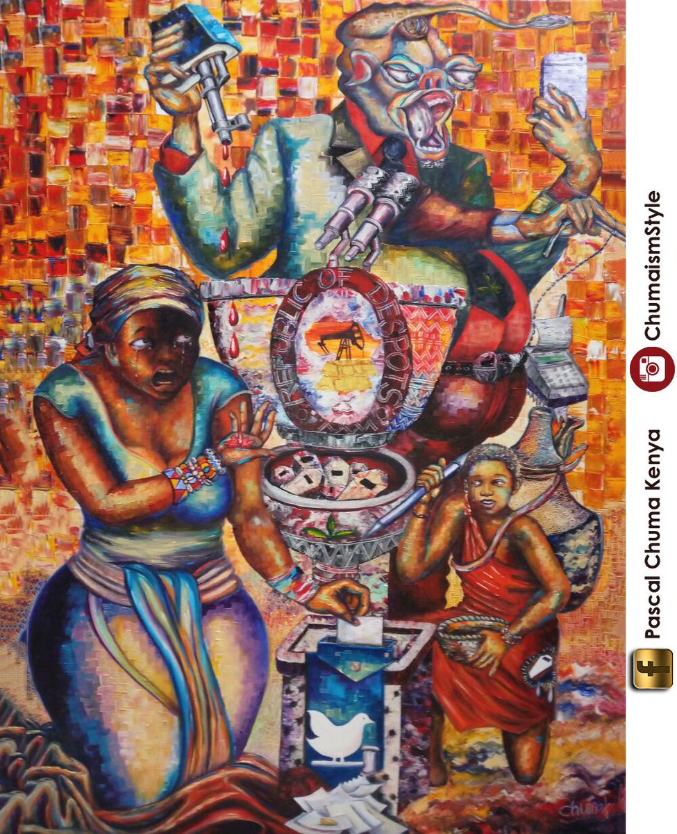 BobeaArt's tweet photo. Title: REPUBLIC OF DESPOTS #democracy #Constitution #ElectoralAutocracy #LordsOfImpunity #DespoticCoronationExcercise #ShitholeRegime #RegalKillers #RespectHumanity #Don'tKill #StriveForVanity #BananaRepublic #SocialInjusticeActivism #BobeaArt #ChumaismStyle https://t.co/692HCOFOXG