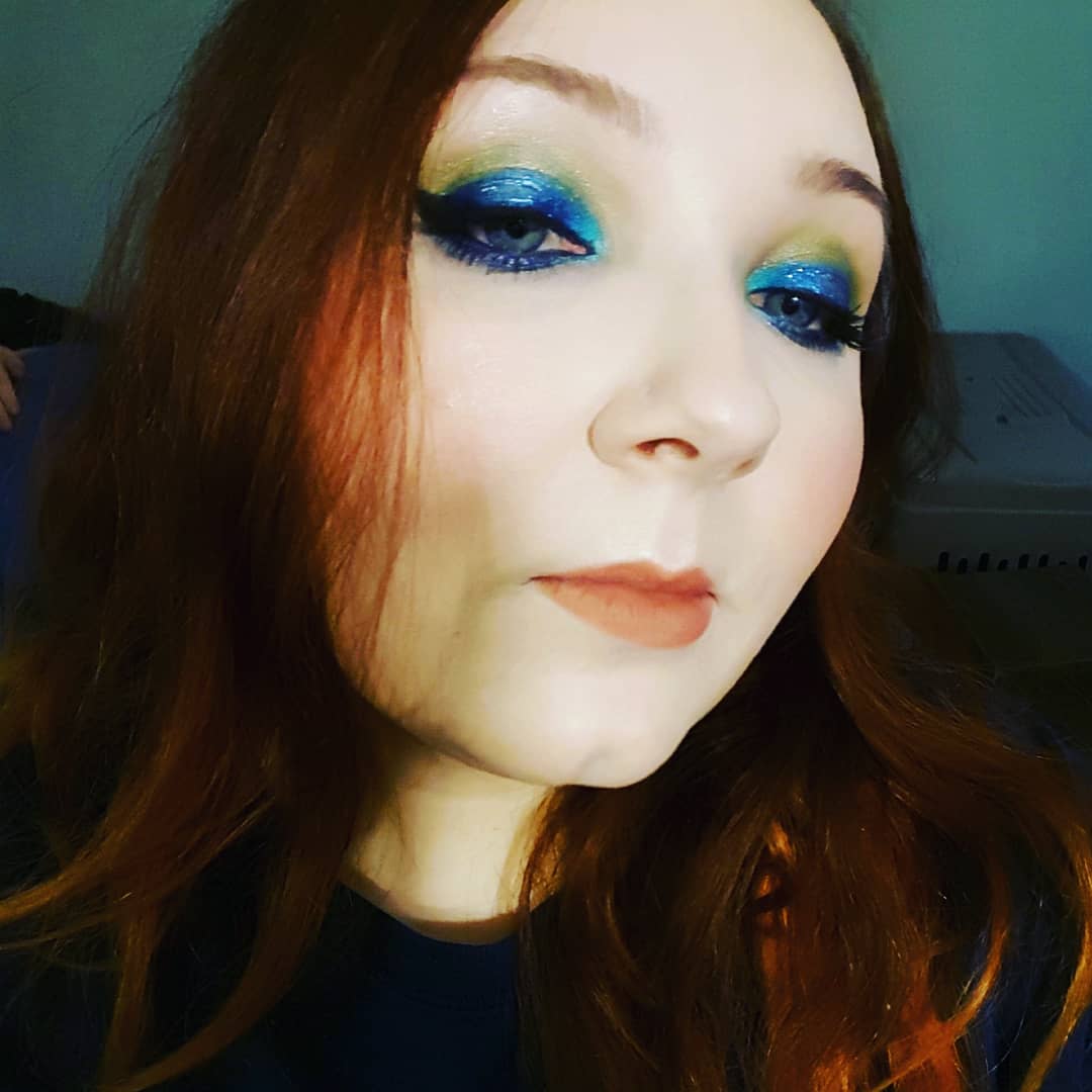 FiendishLadyG's tweet photo. My anniversary/April Fool's/Easter makeup today. https://t.co/FCvoQ6g8Nq