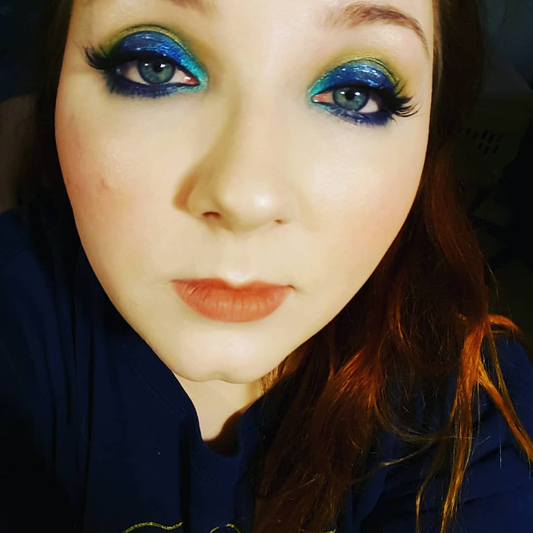 FiendishLadyG's tweet photo. My anniversary/April Fool's/Easter makeup today. https://t.co/FCvoQ6g8Nq