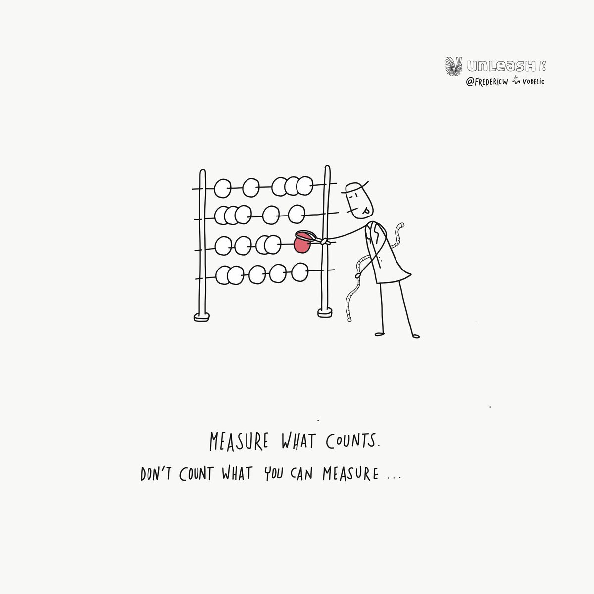 fredericw's tweet photo. Measure what counts. Don’t count what you can measure. #UNLEASH18 #VisualReportBuilding #1SketchingADay #30DaysChallenge https://t.co/99cRaNRYHS