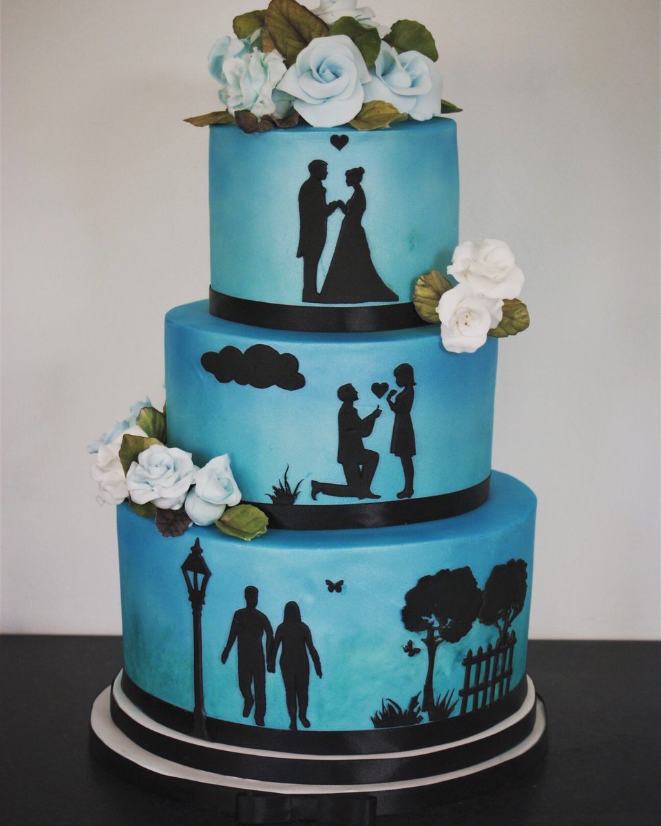 Beautiful blue pearlised silhouette  wedding cake with soft sugar roses 
-
-
#weddingcakes #blueweddingcake #silhouettecake #sugarflowers #sugarroses #pearlised #cakedecorating #cakedesign #cornwall