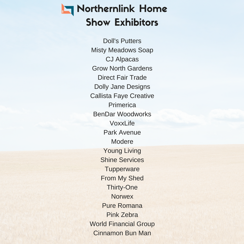 NorthernLinkFV's tweet photo. Here is the list of #homeshow exhibitors, come on by the Legion Hall in @Fairview_AB April 5, 6 &amp; 7 for a fresh cinnamon bun from the Cinnamon Bun Man and check it out! Admission is FREE! https://t.co/GlUNVbMOi3